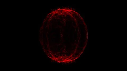 Fire red energy ball effect aura glow spin. 3d rendering Illustrazione stock
