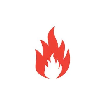 Fire Red Icon On White Background. Red Flat Style Vector Illustration. Stock Illustration