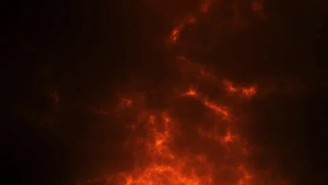 Fire red particle cloud with glowing ash texture on dark background. Abstra.. Stock Illustration