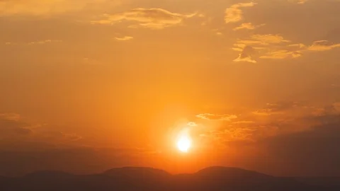 Fire red sunset over the Mojave Desert in California, Timelapse Stock Footage 93652810