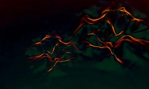 Fire reflecting in the water Illustrazione stock