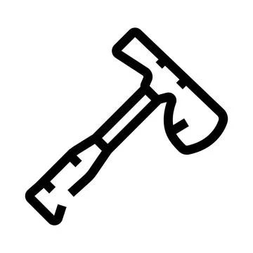 Fire rescue axe tool outline black icon Stock Illustration