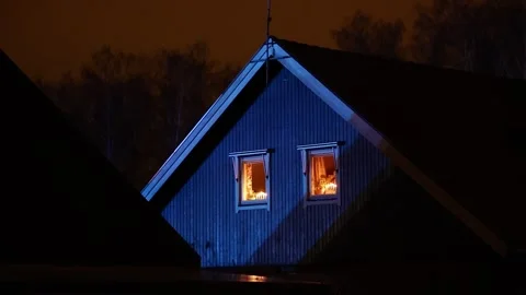 Fire, a residential area Video stock 295034631