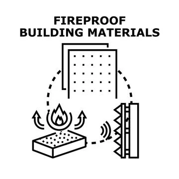 Fire resistance building materials providing safety solutions Ilustración de archivo