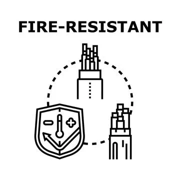 Fire resistant cable securing electrical connection safety Stock Illustration