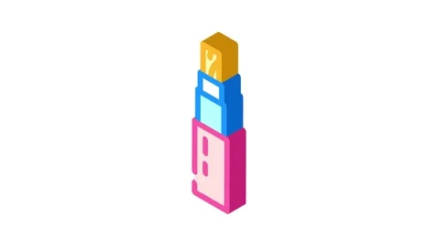 Fire resistant cable wire isometric icon animation Stock Footage 327294681