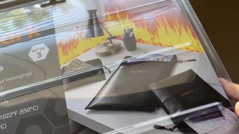Fire Resistant Document Bags Stock Footage 295570933