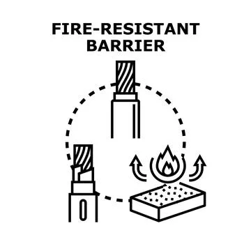 Fire resistant electrical barrier and cable protection Stock Illustration