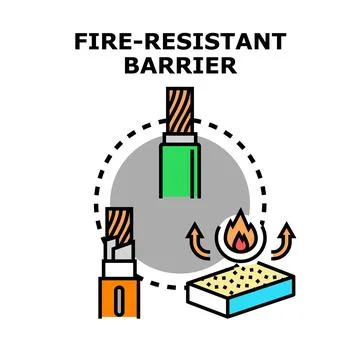Fire resistant electrical barrier and cable protection Stock Illustration