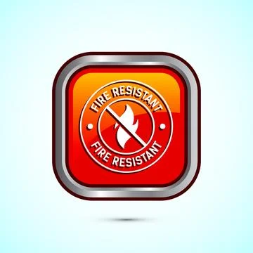 Fire resistant icon design illustration, Fire flame protection sign symbol,.. Stock Illustration