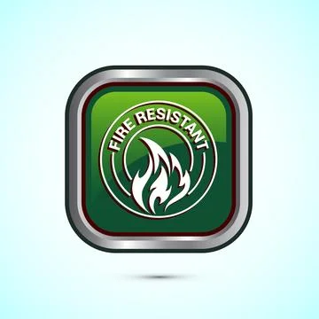 Fire resistant icon design illustration, Fire flame protection sign symbol,.. Stock Illustration