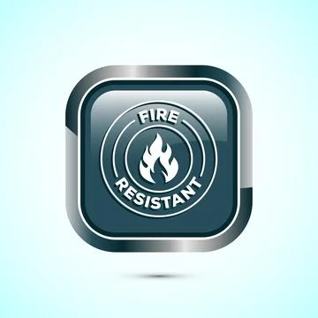 Fire resistant icon design illustration, Fire flame protection sign symbol,.. Stock Illustration