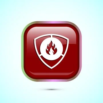 Fire resistant icon design illustration, Fire flame protection sign symbol,.. Stock Illustration
