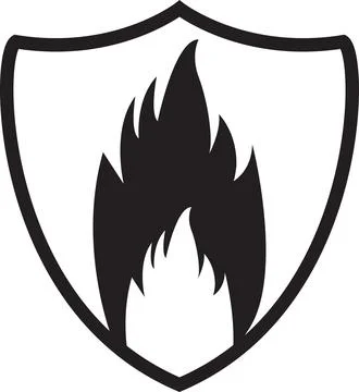 Fire Resistant icon, Fire protection, fire shield, Fire Security icon, Fire.. Illustrazione stock