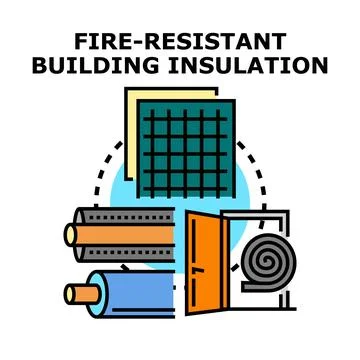 Fire resistant insulation materials for building safety Illustrazione stock