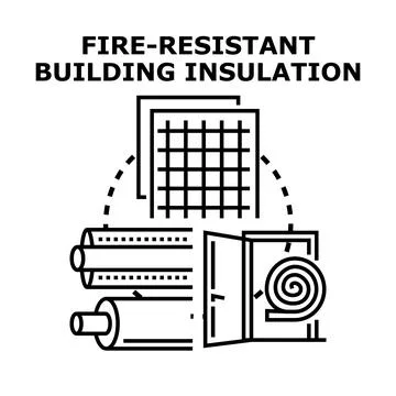 Fire resistant insulation materials for building safety Illustrazione stock