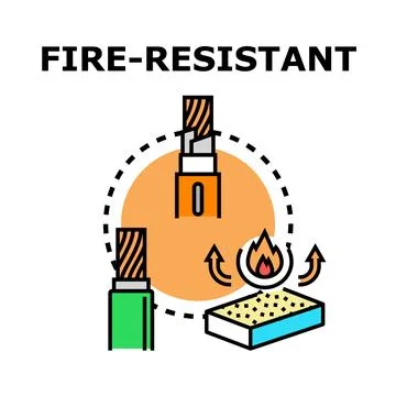 Fire resistant material and cable protection concept Stock Illustration