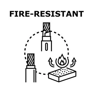Fire resistant material and cable protection concept Stock Illustration