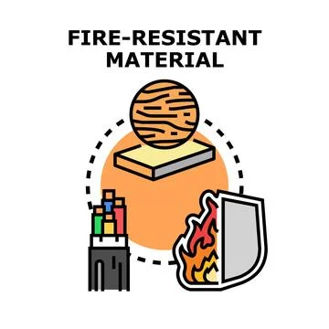 Fire resistant material concept illustrating safety and protection Stock Illustration