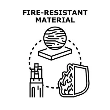 Fire resistant material concept illustrating safety and protection Stock Illustration