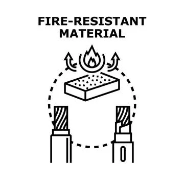 Fire resistant material protecting electric cables and wiring Stock Illustration