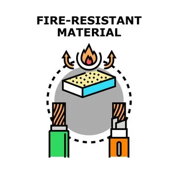 Fire resistant material protecting electric cables and wiring Stock Illustration