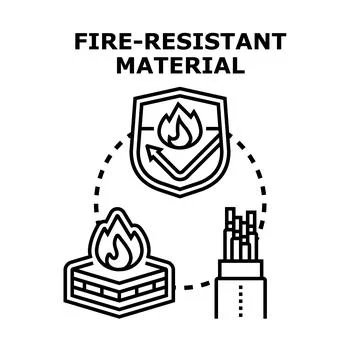 Fire resistant material providing safety and protection Stock Illustration