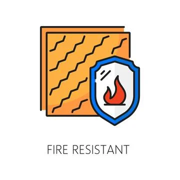 Fire resistant wall insulation outline icon Illustrazione stock