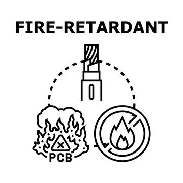 Fire retardant material preventing hazard and electric circuit ignition Stock Illustration