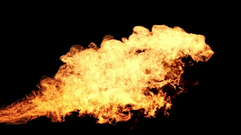 Fire Reveal On Black Stock Footage 237293914