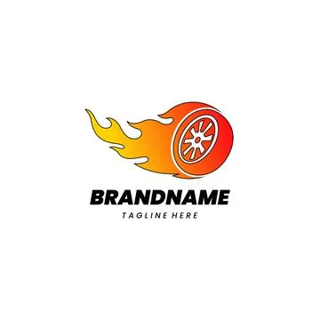 Fire rims logo design vector Illustrazione stock