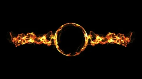 FIRE RING. ALPHA. SEAMLESS LOOP Stock Footage