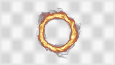 Fire ring burning swirling on alpha background Vidéo 237575947