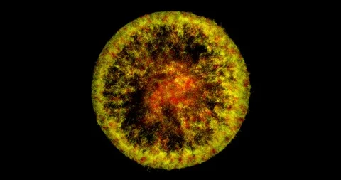 Fire ring explosion shockwave, 3D looping animation, alpha channel Stock Footage 107392966