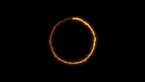 Fire Ring Frame Effect Red Orange Loop Animation Editable 4K 動画素材 339281168