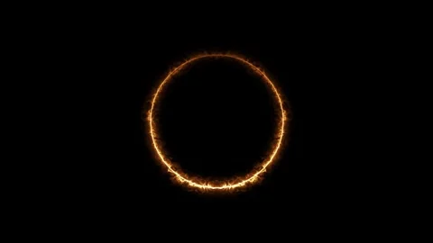 Fire Ring Frame Effect Red Orange Loop Animation Editable 4K 動画素材 339281169