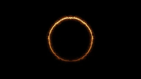 Fire Ring Frame Effect Red Orange Loop Animation Editable 4K 動画素材 339281170