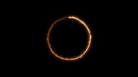 Fire Ring Frame Effect Red Orange Loop Animation Editable 4K 動画素材 339281178