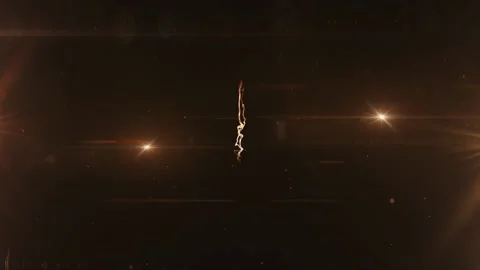 Fire Ring Light Particles Burn Out Animation Logo Text background Stock-Footage 229478075