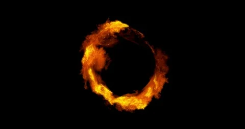 Fire ring portal with alpha mask Video stock 96525650