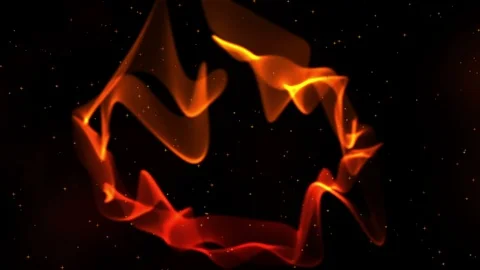 Fire Ring with Stars, loop 動画素材 89886178