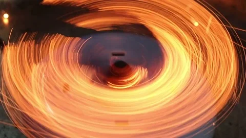 Fire Rings in Shape of a Tornado MAC Stock Footage 74725666
