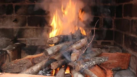 Fire for roast meat is ready Stock Footage 237526927
