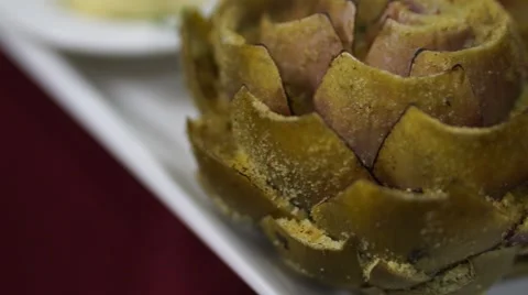 Fire Roasted Artichoke Stock Footage 40214977