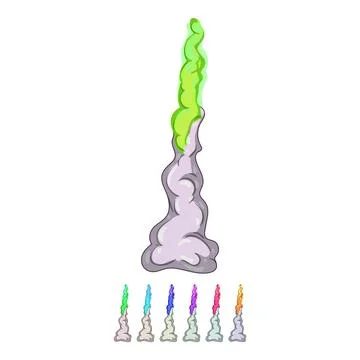 Fire rocket launch smoke cartoon vector graphic イラスト素材