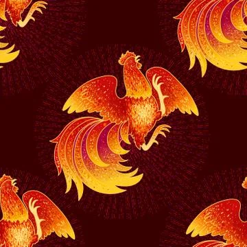 Fire Rooster 2017 Stock Illustration