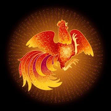 Fire Rooster 2017 Stock Illustration