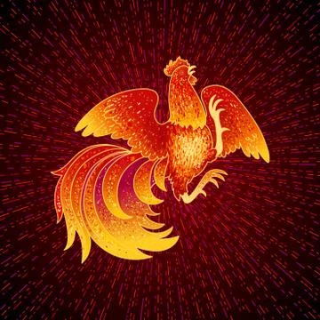 Fire Rooster 2017 Stock Illustration