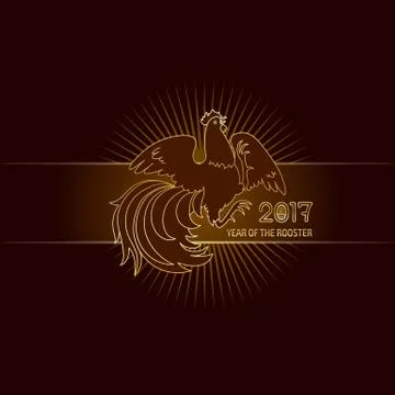 Fire Rooster 2017 Stock Illustration