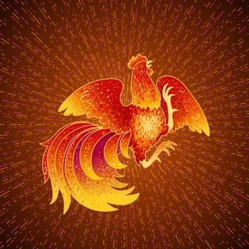 Fire Rooster 2017 Stock Illustration